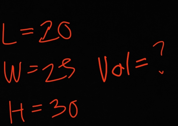 L=20
W=23 ||a|=
H=30