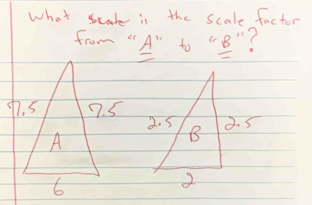 What scak is the scale factor 
from "A" to "B "?