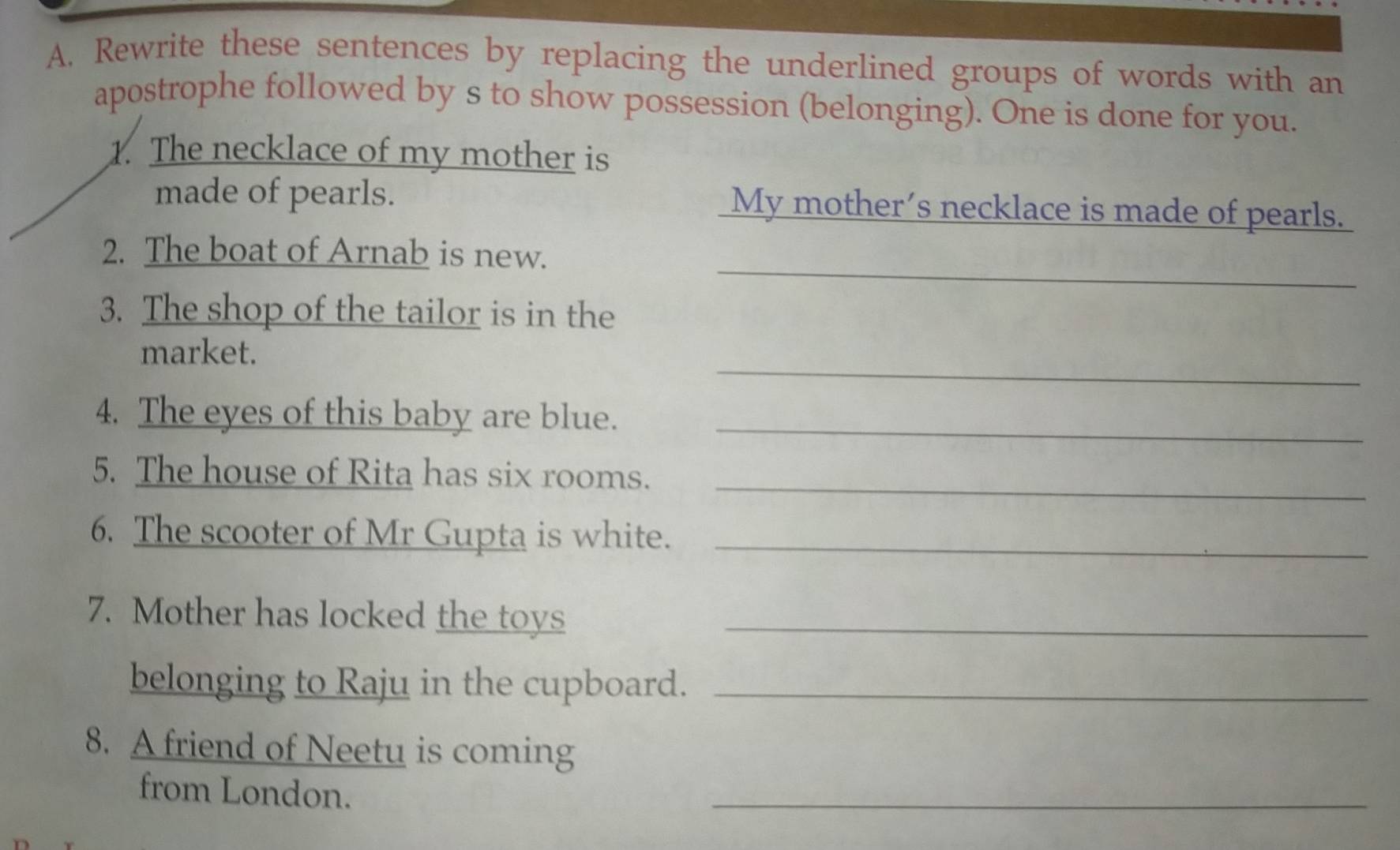 Solved: Rewrite these sentences by replacing the underlined groups of words  with an apostrophe fo [Others]