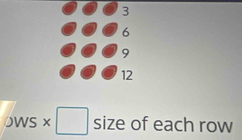 WS × ^ size of each row