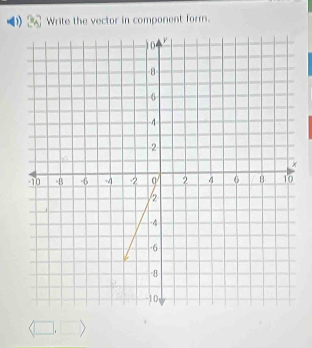 Write the vector in component form.