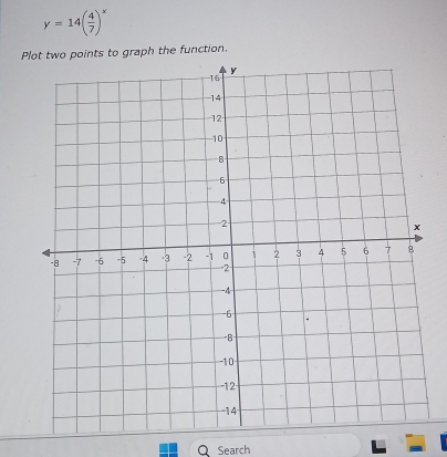 y=14( 4/7 )^x
P to graph the function. 
Q Search