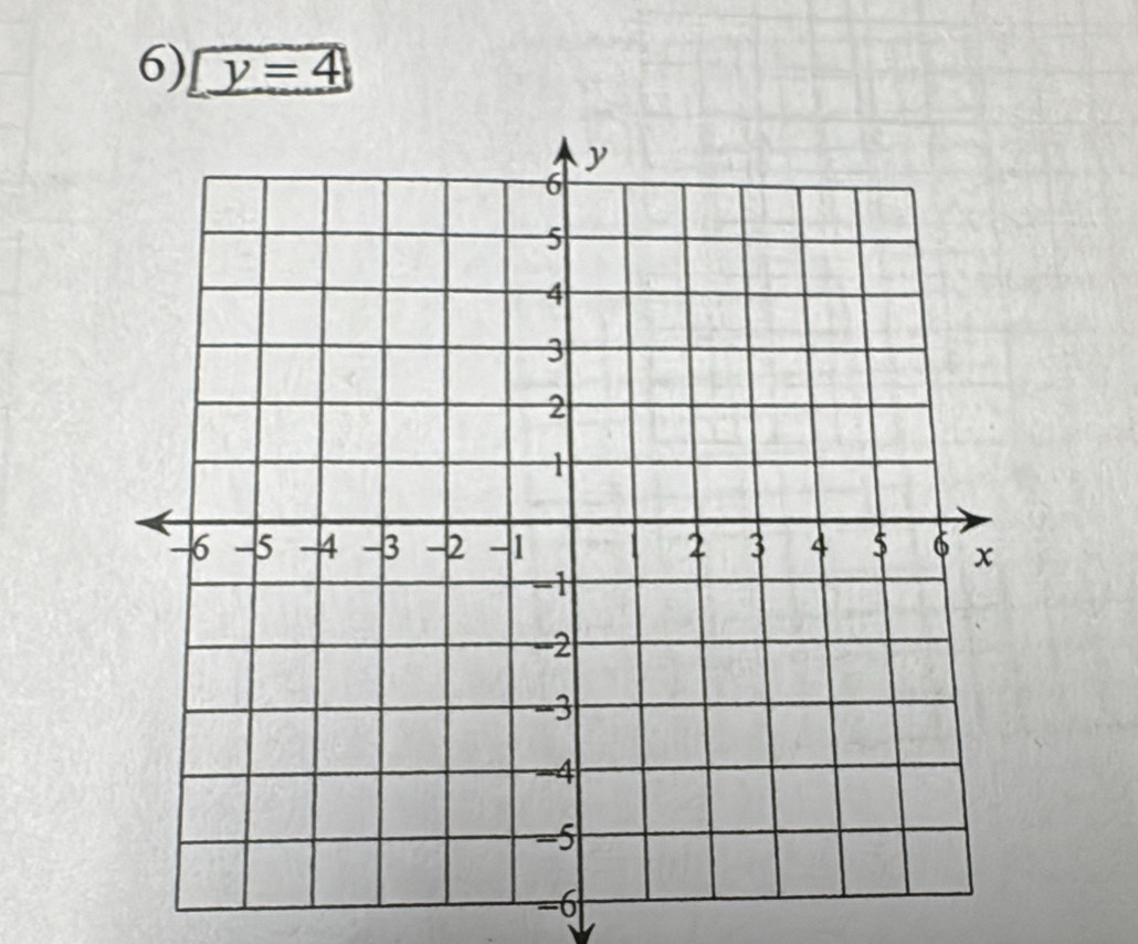 y=4
-6