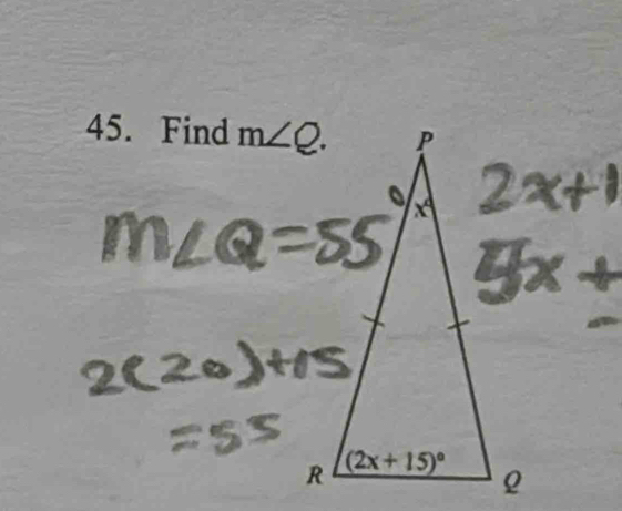 Find m∠ Q.