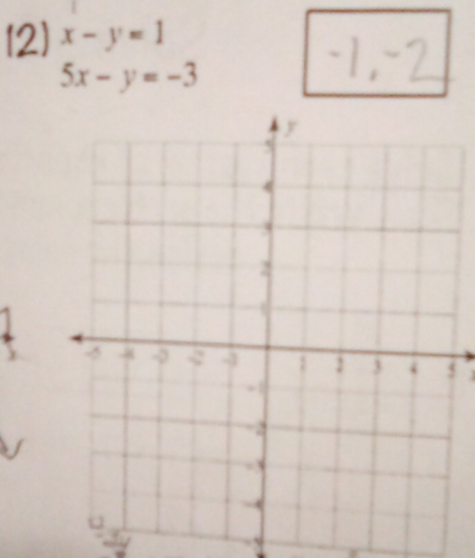 x-y=1
5x-y=-3
5 
frac 5 

.