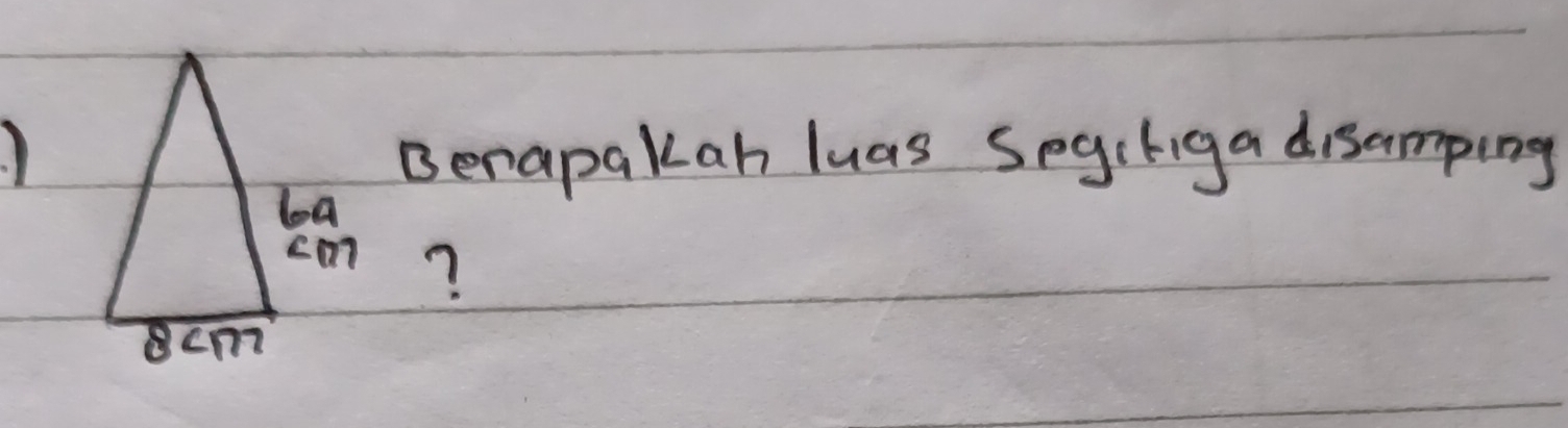 Berapakah luas Segiliga disamping 
?