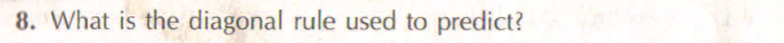 What is the diagonal rule used to predict?