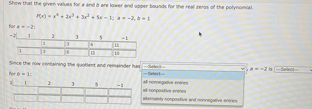 Solved: Show that the given values for a and b are lower and upper ...