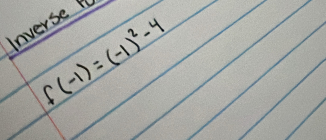 inverse h
f(-1)=(-1)^2-4