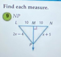 Find each measure.
9NP