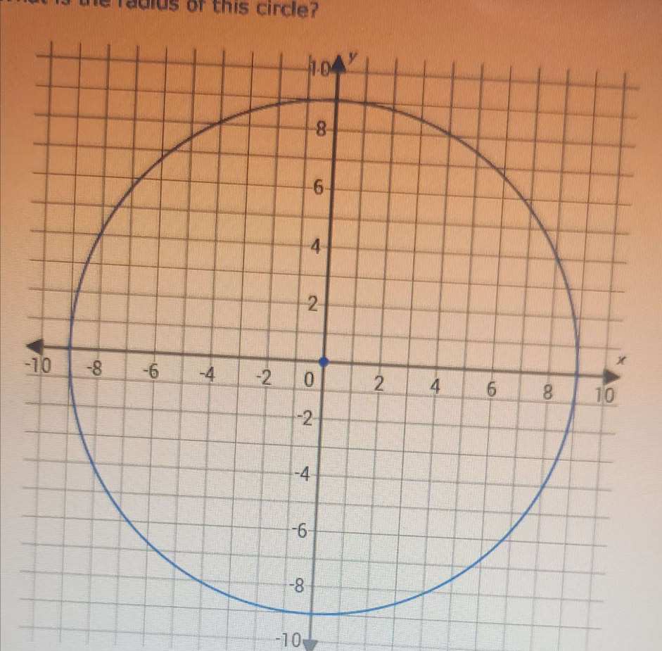 the radids of this circle? 
-
-10