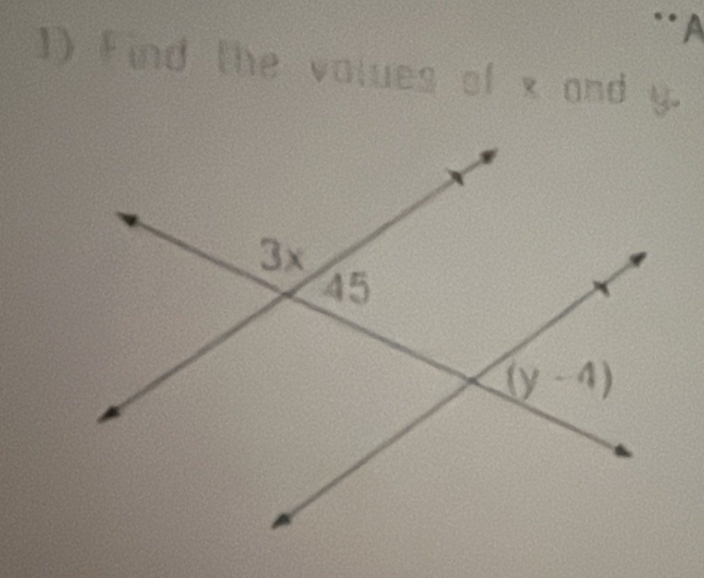 ∵A
1) Find the volues of x and y.