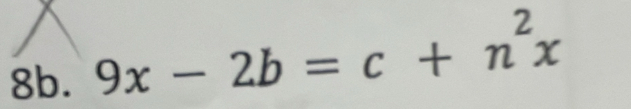 9x-2b=c+n^2x