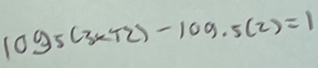 log _5(3x+2)-log .5(2)=1