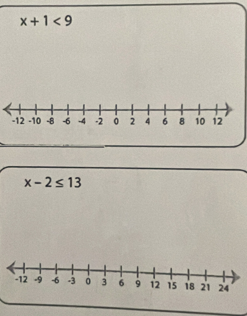 x+1<9</tex>
x-2≤ 13