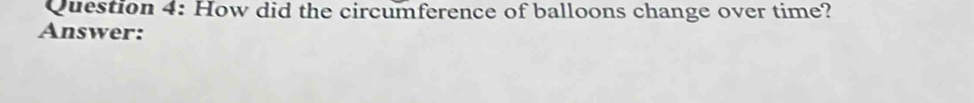 How did the circumference of balloons change over time? 
Answer: