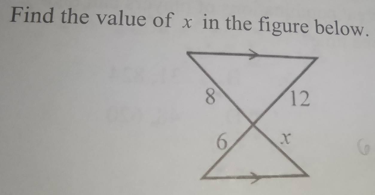 Find the value of x in the figure below.