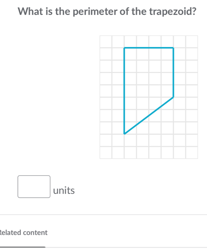 What is the perimeter of the trapezoid? 
units 
Related content 
_