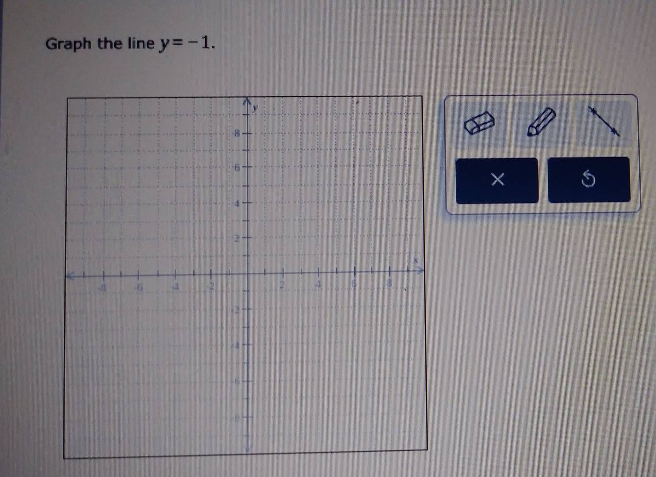 Graph the line y=-1. 
× 
S