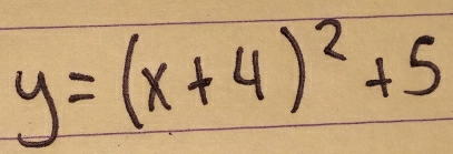 y=(x+4)^2+5