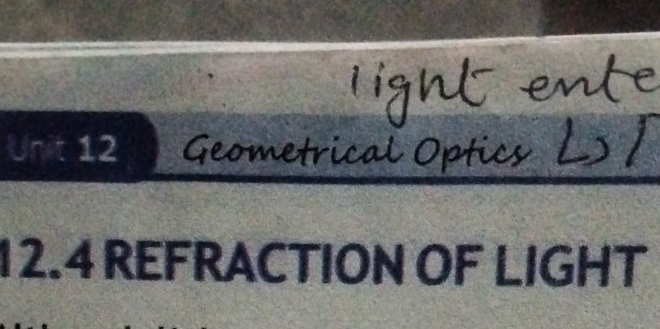 a come 
1 2.4 REFRACTION OF LIGHT