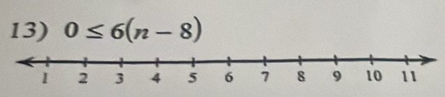 0≤ 6(n-8)