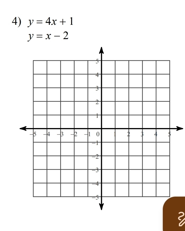 y=4x+1
y=x-2
S