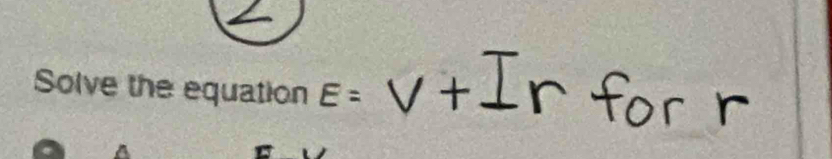 Solve the equation E=