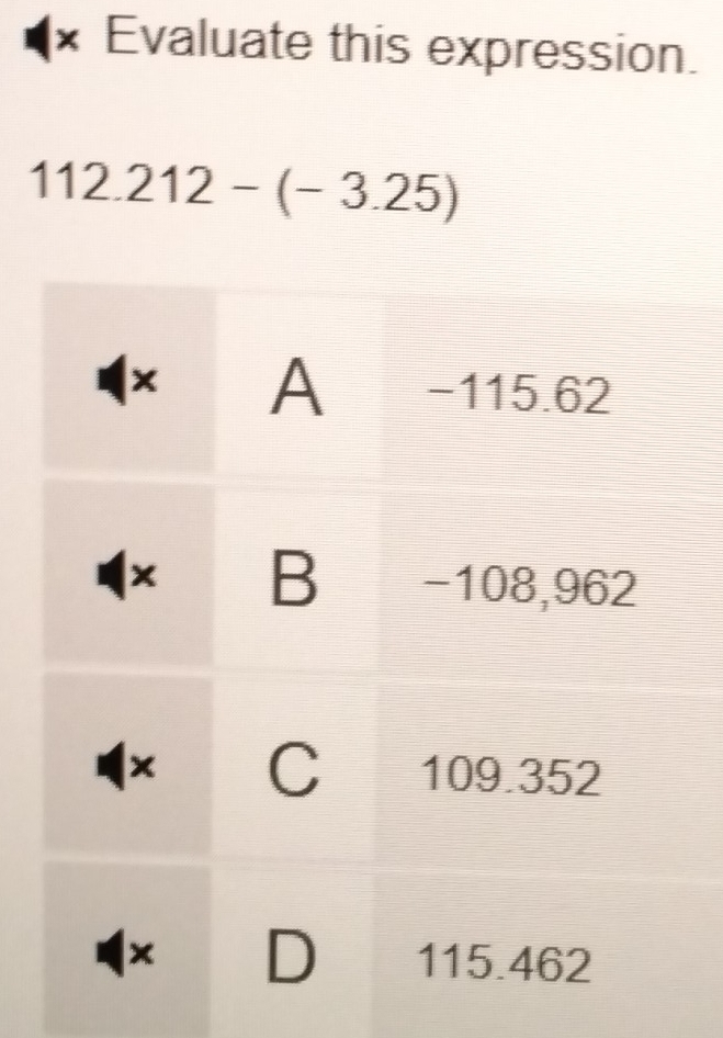 Evaluate this expression.
112.212-(-3.25)