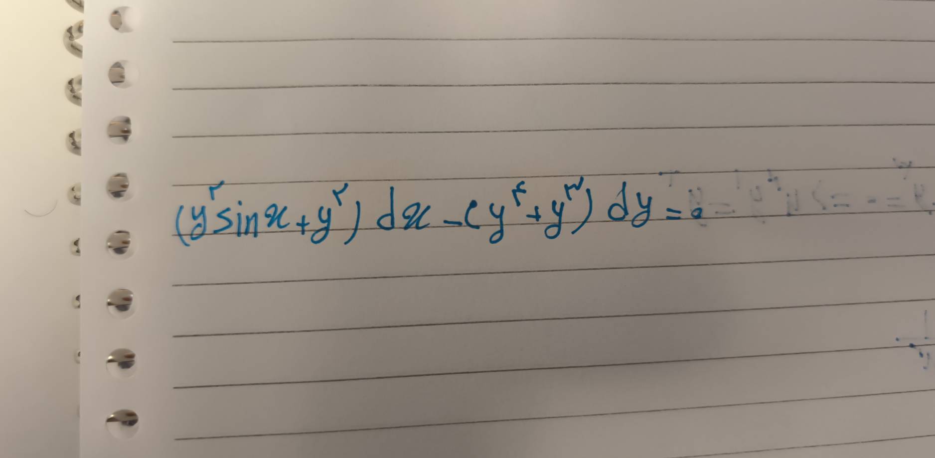 (y'sin x+y')dx-(y'+y'')dy=0