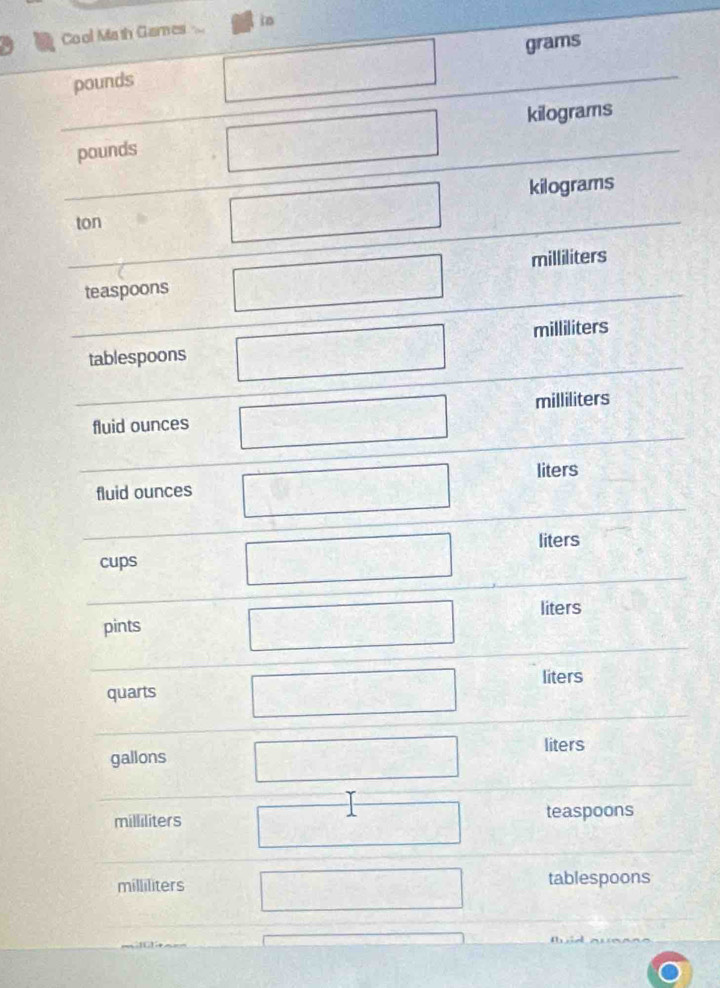 Cool Math Games in 
grams