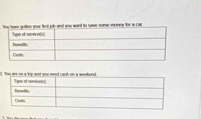 want to save some money for a car. 
2