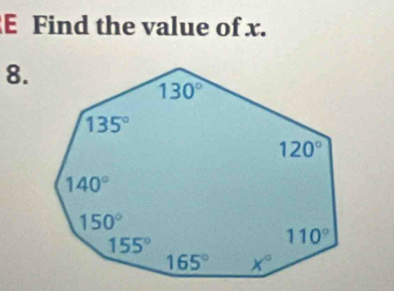 Find the value of x.
8.