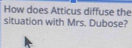 How does Atticus diffuse the 
situation with Mrs. Dubose?