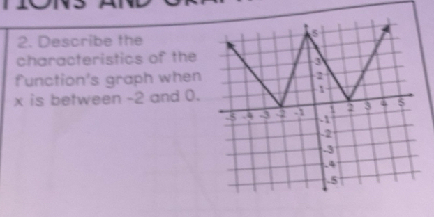 Gelöst:Describe the characteristics of the function's graph when x is ...