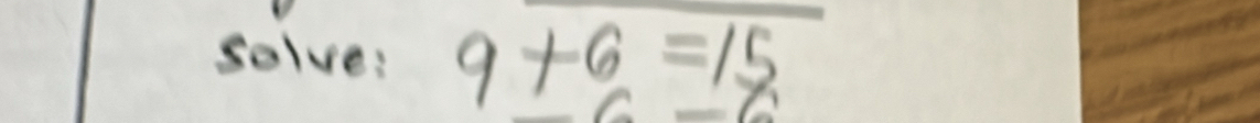 solve: 9+6=15
/