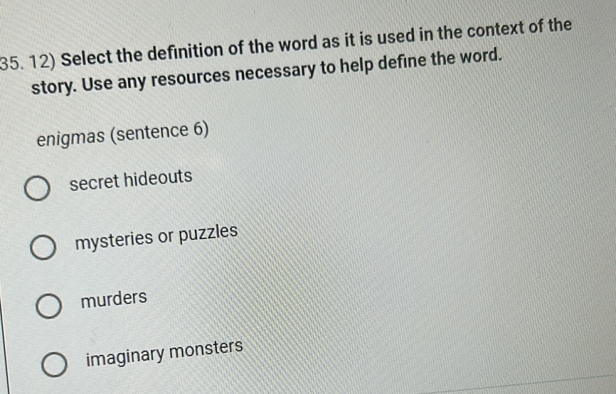 Solved: Select the definition of the word as it is used in the context ...
