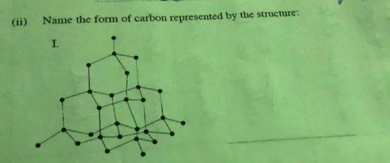 (ii) Name the form of carbon represented by the structure: