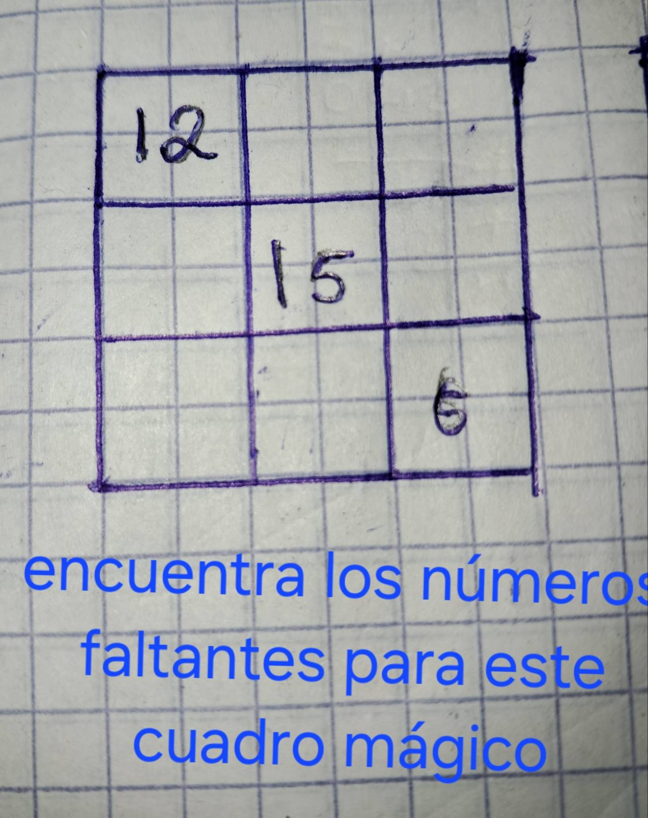 Resuelto:encuentra los números faltantes para este cuadro mágico