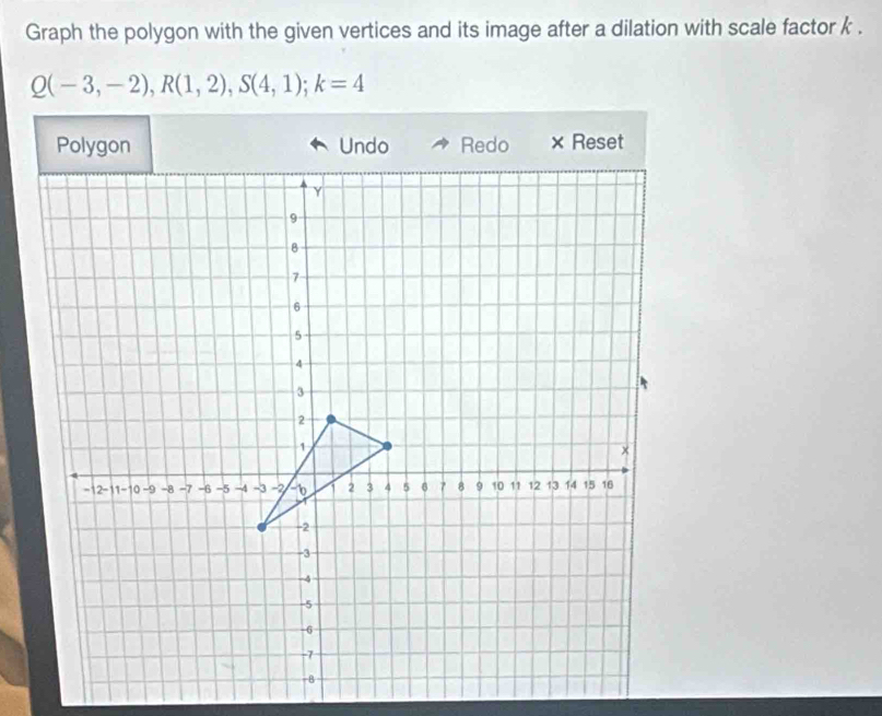 Solved: Graph the polygon with the given vertices and its image after a ...