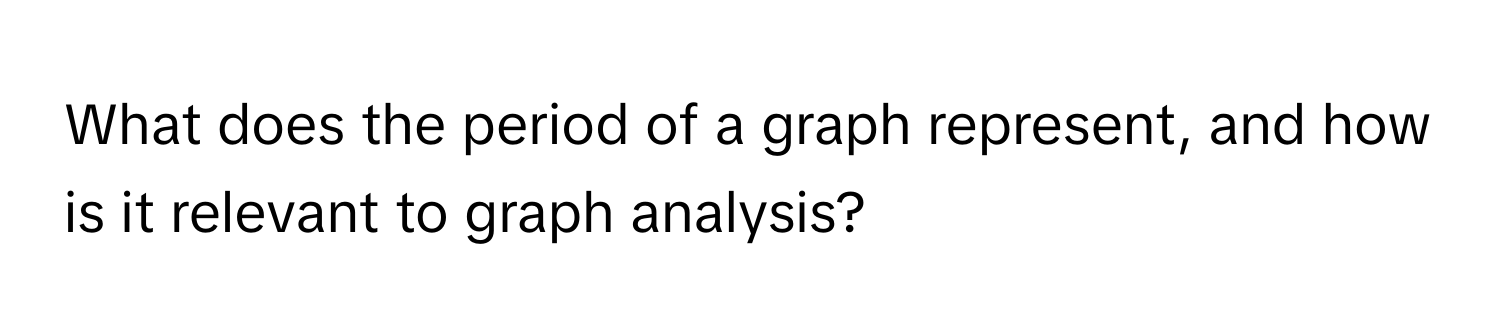 What does the period of a graph represent, and how is it relevant to graph analysis?