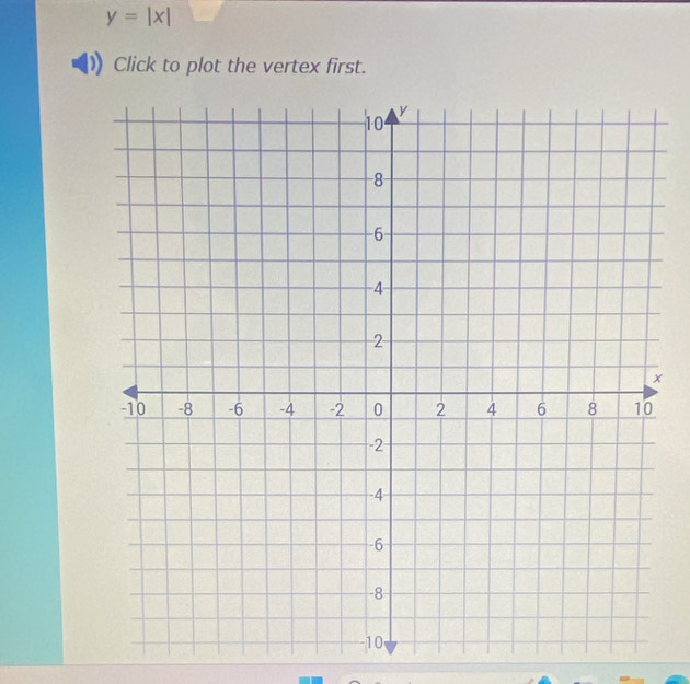 y=|x|
Click to plot the vertex first.