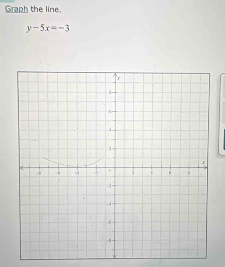 Graph the line.
y-5x=-3