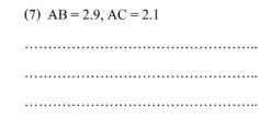 (7) AB=2.9, AC=2.1
_ 
_ 
_