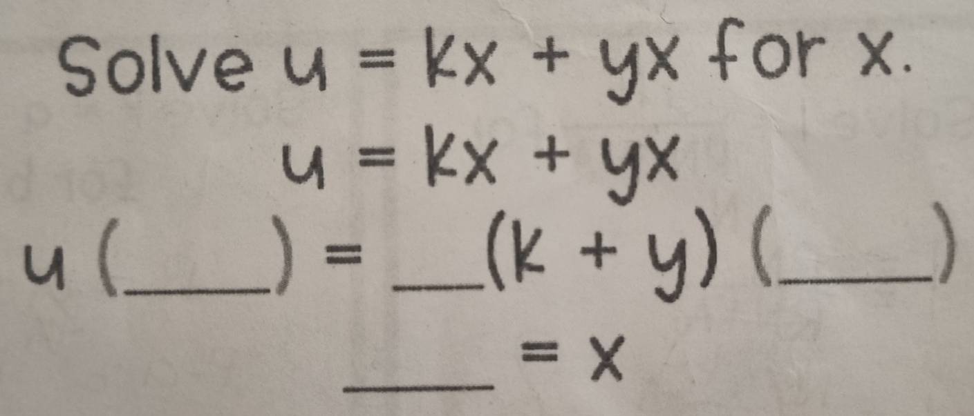 Solve 
for x.
u ( _ )=_ 
_ 
_ =x