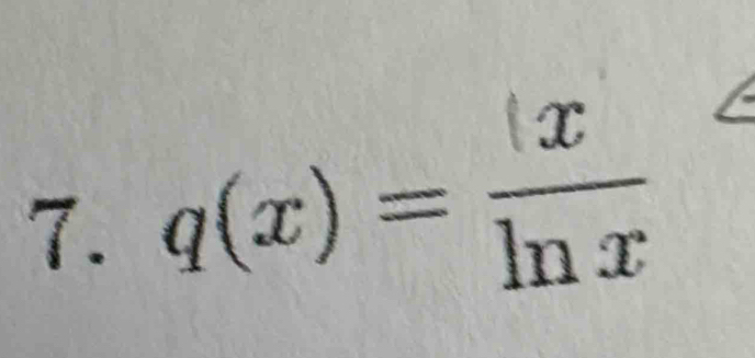 q(x)= (x/ln x 