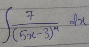 ∈t frac 7(5x-3)^4dx