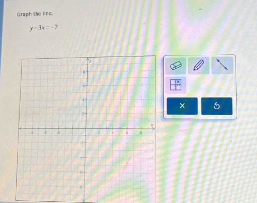 Graph the line.
y-3x=-7
5