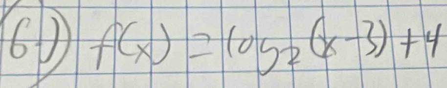 61 f(x)=log _2(x-3)+4