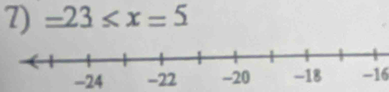 ± 23≤ x=5x=5
-24 -16